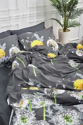 Комплект постільної білизни Moon&Star євро 200х220 наволочки 2х40х60 Dandelion Black Бязь Gold Люкс - мініатюра 4
