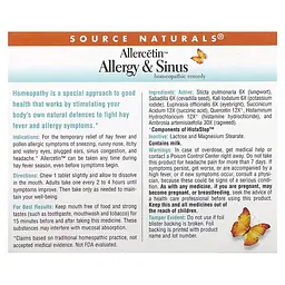 Рослинний комплекс проти алергії Source Naturals Allercetin Allergy & Sinus 48 пігулки - мініатюра 2