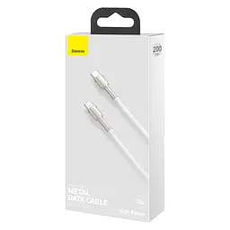 Кабель Baseus Cafule Metal USB-C to USB-C 100W 2m White (CATJK-D02) [71409] - мініатюра 5