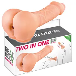 Мастурбатор Real Body Two In One тілесний - мініатюра 6