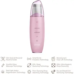 Мікрострумовий скрабер для шкіри та усунення чорних точок GESKE MicroCurrent Skin Scrubber & Blackhead Remover 9 в 1 рожевий - мініатюра 4