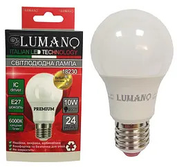 Лампа LED A60-10W-E27-6000K 900Lm LUMANO 