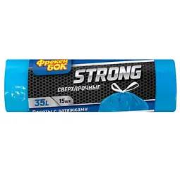 Пакети для сміття Фрекен Бок Strong, із затяжками, 35 л, 15 шт.