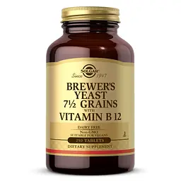 Пивні дріжджі Solgar Brewer's Yeast with Vitamin B12, 250 таблеток з вітаміном B12