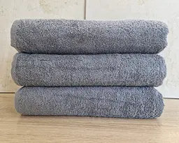 Набір турецьких махрових однотонних рушників Gulcan 3 штуки 70х140 сірий Grey щільність 480 г/м2 петля 16/1 - мініатюра 1