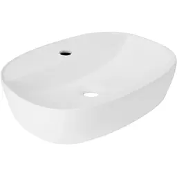Раковина накладна Qtap Scorpio 500x380x120 мм, White, овальна, без донного клапана QT14116533W