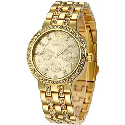 Наручний годинник жіночий Geneva Gold Золотий (195)