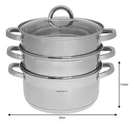 Пароварка Klausberg KB-7145 4 предмети 24 см 5 л - мініатюра 2