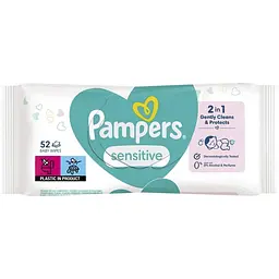 Дитячі вологі серветки Pampers Sensitive 52 шт (8001841041391)