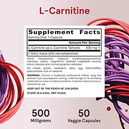 L-карнітин Jarrow Formulas L-Carnitine 500 мг 50 капсул - мініатюра 7