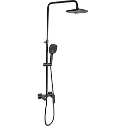 Душова система універсальна Qtap Gemini на три споживача (з виливом) QTGEM111BLM45686 Black matt, Чорний матовий