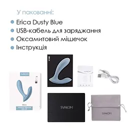 Смарт-вібратор в трусики Svakom Erica Dusty Blue, дуже гнучкий, 2 мотори - мініатюра 7