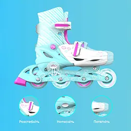 Ролики Neon Inline Skates Розмір 34-38 Бірюзовий - мініатюра 6