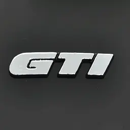 Емблема напис GTI Xром Golf3 / Jetta / Passat / 1991-1997 скотч 90 x 20 мм