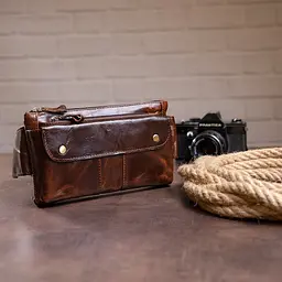 Поясна сумка чоловіча 14815 Vintage коричнева - мініатюра 10
