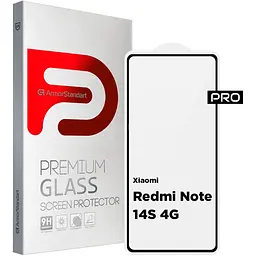 Захисне скло ArmorStandart Full Pro Glass для Redmi Note 14S 4G Black (ARM82035) [125957]