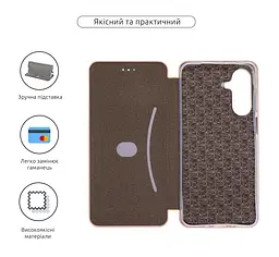 Чехол-книжка для Samsung Galaxy A17 4G (A175), G-Case, розовый, кожаный чехол-книга из экокожи (PU) и TPU, с магнитом, с подставкой и вместительным кардхолдером, противоударный, защита всего корпуса, ArmorStandart (ARM86785) - мініатюра 3