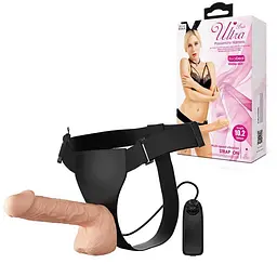 Страпон з вібрацією, 26х5.5 см (тілесний) Baile Ultra Female Strap-On Realistic Dildo 10,2 - мініатюра 7