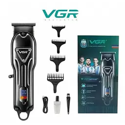 Бездротовий акумуляторний тример-машинка VGR V-198 для стриження волосся, 4 насадки - мініатюра 2