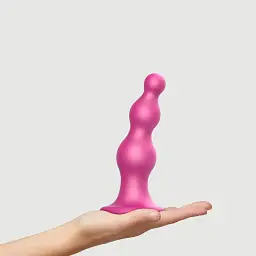 Насадка для страпону Strap-On-Me Dildo Plug Beads Framboise Metallic L - мініатюра 5