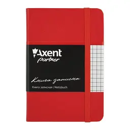 Книга записна Axent Partner, 95х140 мм, 96 аркушів, клітинка, червона (8301-03-A)