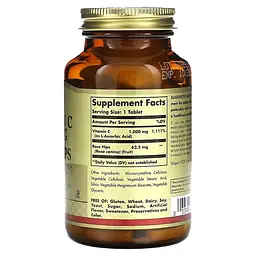 Витамин С Vitamin C with Rose Hips 1000 mg 100 таблеток Solgar vit0006260 - миниатюра 2