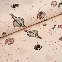 Дитяча постільна білизна в ліжечко SPACE CS22, бежевий (SpaceSolarSystemBeige_56Steel_140) - мініатюра 7
