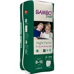 Нічні ЕКО Підгузки-трусики для хлопчиків Bambo Dreamy Night Pants Boys (35-50 кг.) - мініатюра 2
