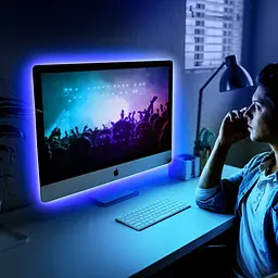 Світлодіодна стрічка Tayire 2 м USB 5 В, синя, 960 світлодіодів, димована COB-стрічка, CRI90+ 4 мм, світлодіодне підсвічування - мініатюра 3