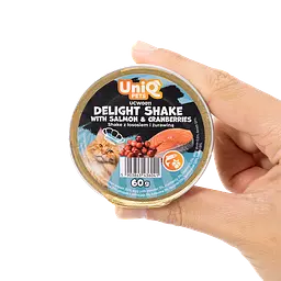 Кремовий вологий корм для кішок UNIQ PETS CAT WET FOOD DELIGHT SHAKE з лососем та журавлиною, 60 г - мініатюра 9