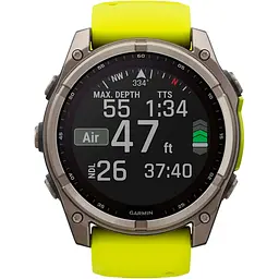 Смарт-годинник Garmin Fenix 8 Solar Sapphire 47mm Titanium with Amp Yellow/Graphite Silicone Band (010-02906-21) [116855] - мініатюра 10