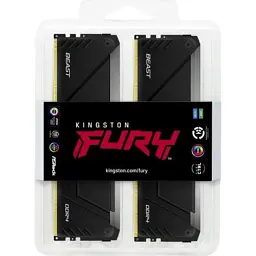 Модуль пам'яті для комп'ютера DDR4 64GB (2x32GB) 3200 MHz Beast RGB Black Kingston Fury (ex.HyperX) (KF432C16BB2AK2/64) - мініатюра 3