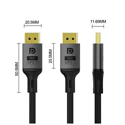 Кабель мультимедійний DisplayPort M to DisplayPort M 3.0m V2.1 16K black ColorWay (CW-CBDP092-BK) - мініатюра 4