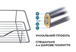 Полиця нержавійка на самоклейці, FABRIKA EMI Max. Розмір: 35.2х12.9х8.3 - мініатюра 4