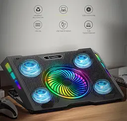 Охолоджувальна підставка для ноутбука до 18 дюймів GamePro GPCP-740 2xUSB 5xfans - мініатюра 3
