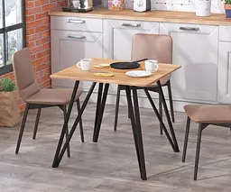 Обідній стіл Ліма 80-80 Закруглені кути Loft Design (Дуб Крафт золотий)