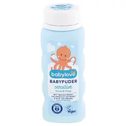 Дитяча присипка Babylove Puder Sensitive з екстрактом календули та олією жожоба, 100 г