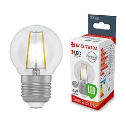 Лампочка Electrum D45 4W GL LB- 4F Е27 4000K (A-LB-1386)