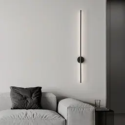 Видовжене чорне LED бра 90 см Арт. W 007/900 BK Line F