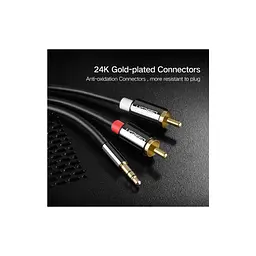 Кабель мультимедійний 3.5mm M to 2xRCA M 2.0m AV116 black Ugreen (10584) - мініатюра 6