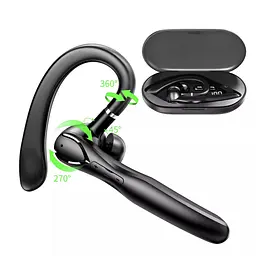Bluetooth гарнітура I33 з мікрофоном водонепроникним корпусом шумозаглушенням і кнопками управління Чорний - мініатюра 6