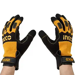 Рукавички Ingco Profi для електроінструменту XL чорно-помаранчеві (HGMG02-XL) - мініатюра 3