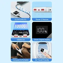 Універсальна мобільна батарея Vention 10000mAh PD QC 3.0 White (FHKW0) - мініатюра 6