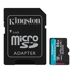 Карта пам'яті microSDXC, 64Gb, Canvas Go! Plus Kingston teh0020721