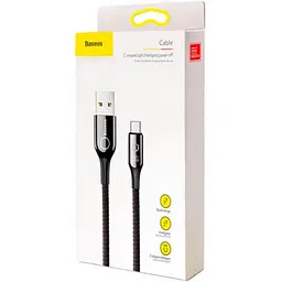 Кабель Baseus C-shaped Light Intelligent Power-off Cable USB to Lightning 2A 1m CALCD-01 Black - мініатюра 2