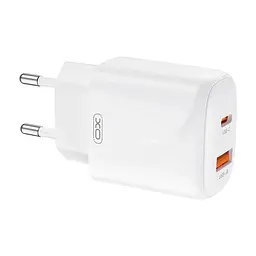 Зарядний пристрій XO 1xUSB-C PD20W + 1xUSB QC3.0 White (L158.white) - мініатюра 2