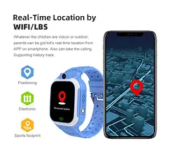 Дитячий смарт годинник-телефон Lemfo LT44 з GPS, 4G, SIM-картою, відеодзвінком, камерою, геолокацією та прослуховуванням Чорний - мініатюра 6
