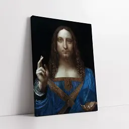 Інтер'єрна картина Спаситель світу, Леонардо да Вінчі, Leonardo da Vinci, Salvator Mundi, релігійний декор, 60×43 см (id6946) - мініатюра 2