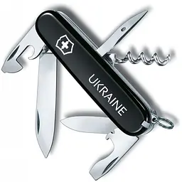 Ніж Victorinox Spartan Ukraine 91мм 12функ чорн Ukraine біл.