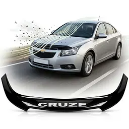 Дефлектор капота мухобойка Chevrolet Cruze 2009- Довга Євро Кріплення (CH04)